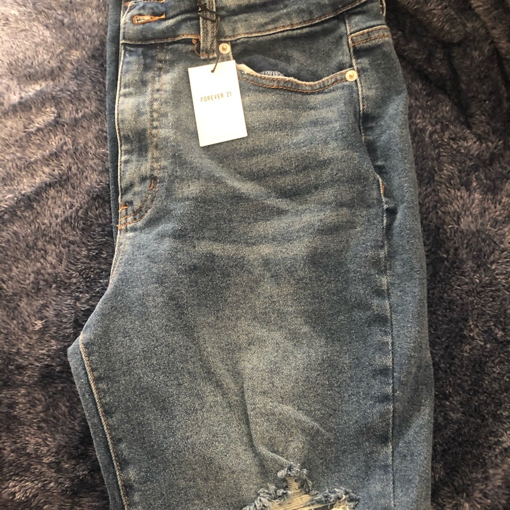 Blue ripped jeans